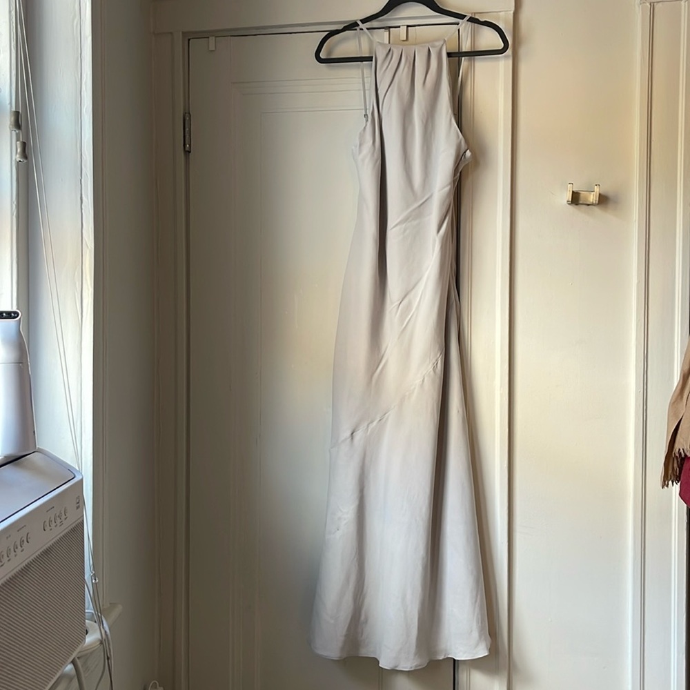 NWT Gray Silver A&F Abercrombie Gown Dress M